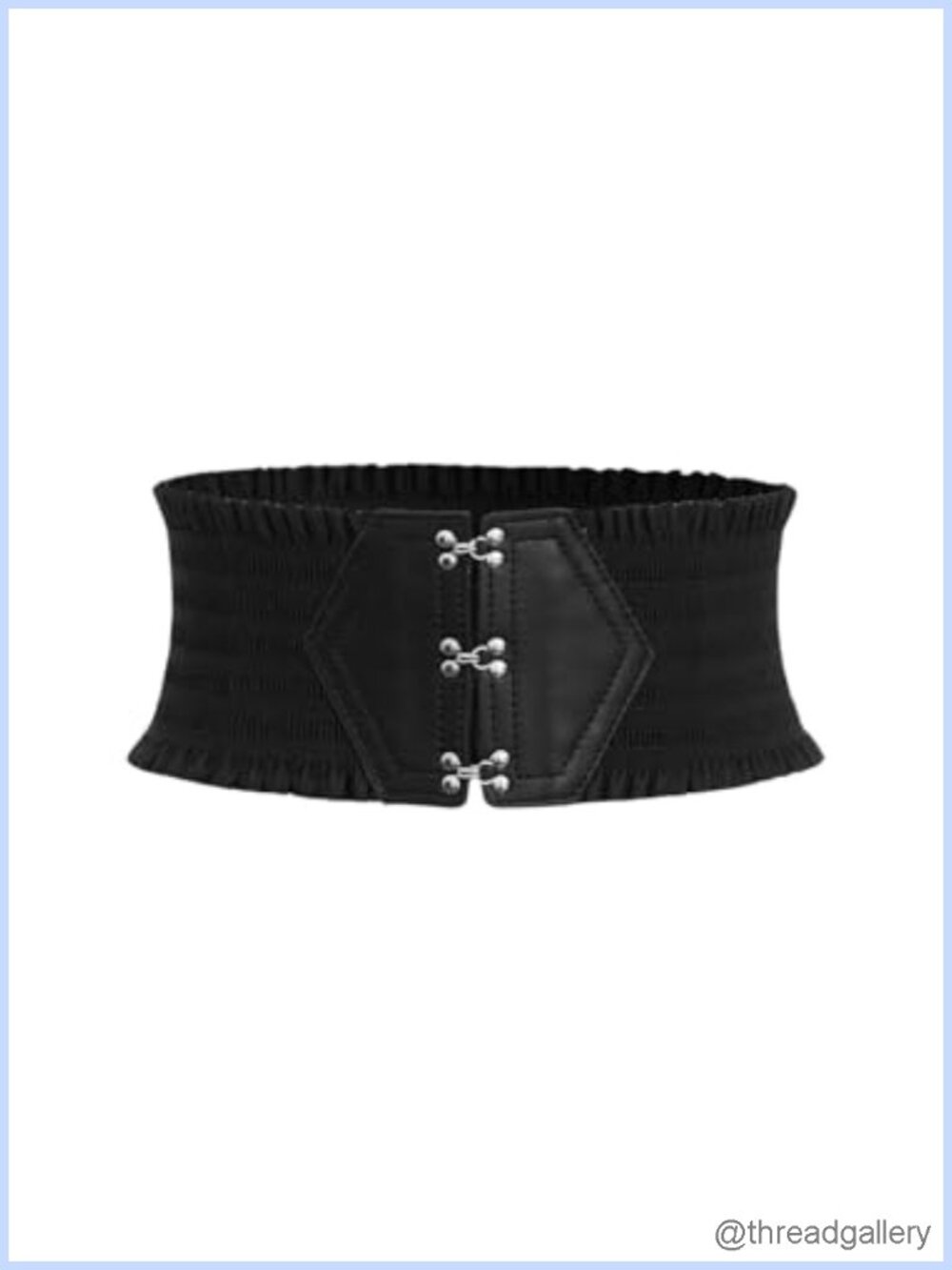 Stretchy Wide Ruffle Waist Corset Belt Hook Eye Renaissance